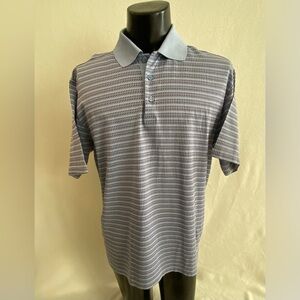 Bugatchi Uomo Shirt Men's Medium Short Sleeve Blue Patterned Egyptian Cotton